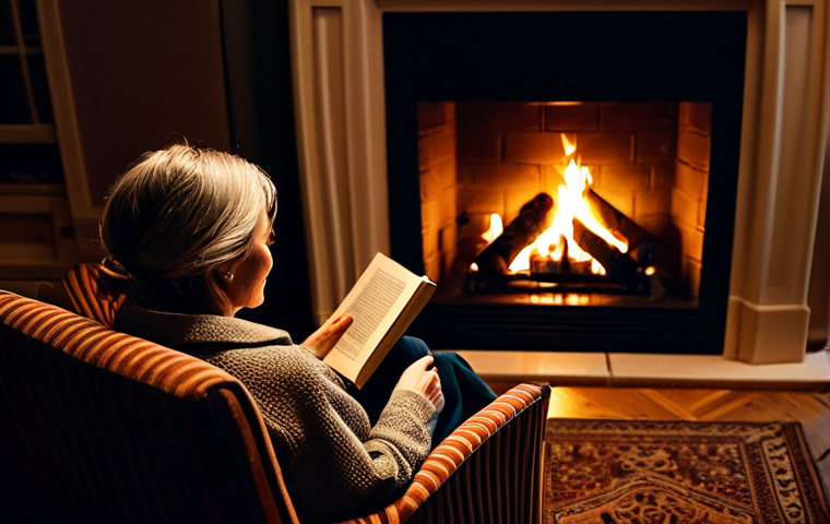 Cozy Evening Reflection**
"A fully clothed woman in a comfortable armchair by a warm fireplace, reading a book with a glass of wine on a nearby table, soft lighting, candles, relaxing atmosphere, safe for work, appropriate content, professional photography, perfect anatomy, modest clothing, family-friendly."
**