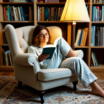 혼술할 때 즐길 수 있는 무료 콘텐츠 - Cozy Reading Nook**

Prompt: "A warm and inviting living room scene, safe for work, featuring a woma...